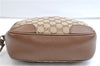 Authentic GUCCI Shoulder Crossbody Bag GG Canvas Leather 449413 Brown Junk 9564E