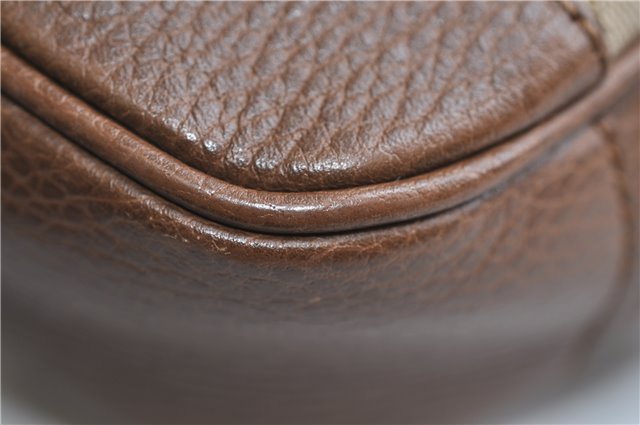 Authentic GUCCI Shoulder Crossbody Bag GG Canvas Leather 449413 Brown Junk 9564E