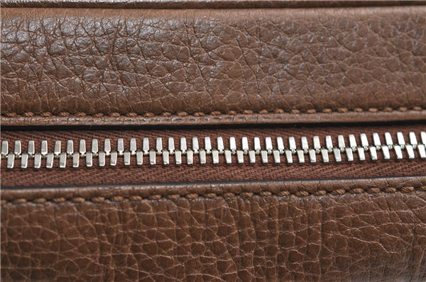 Authentic GUCCI Shoulder Crossbody Bag GG Canvas Leather 449413 Brown Junk 9564E