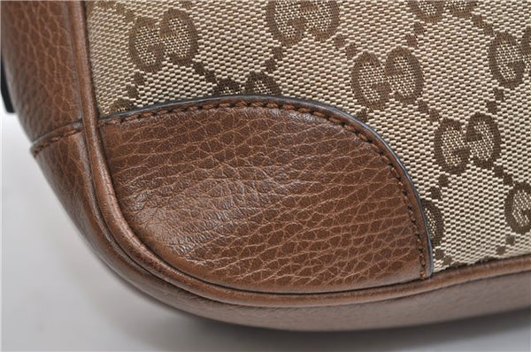 Authentic GUCCI Shoulder Crossbody Bag GG Canvas Leather 449413 Brown Junk 9564E