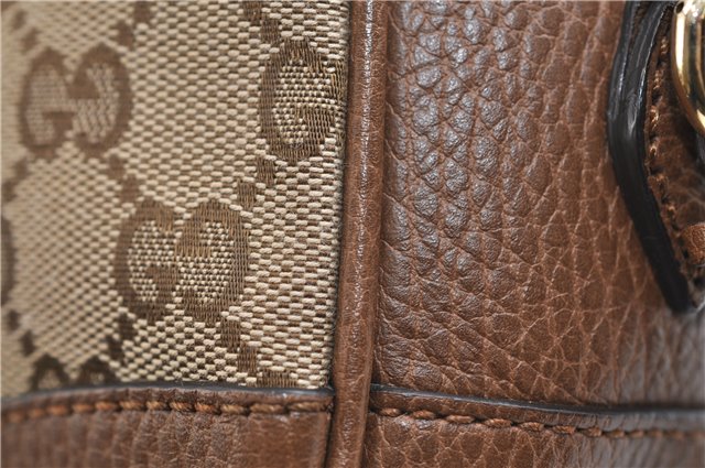 Authentic GUCCI Shoulder Crossbody Bag GG Canvas Leather 449413 Brown Junk 9564E