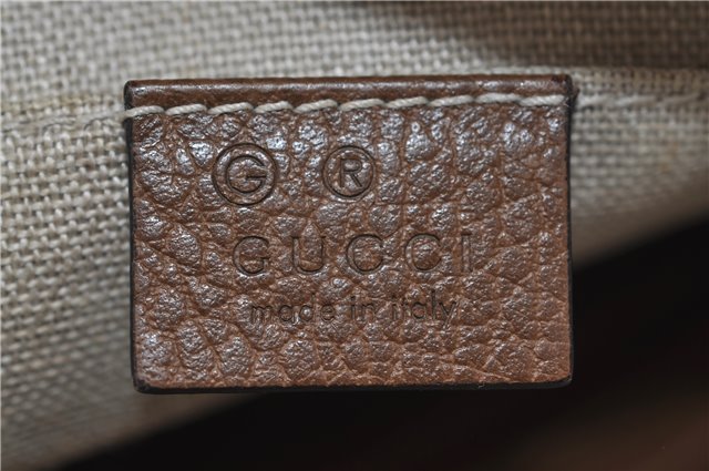 Authentic GUCCI Shoulder Crossbody Bag GG Canvas Leather 449413 Brown Junk 9564E