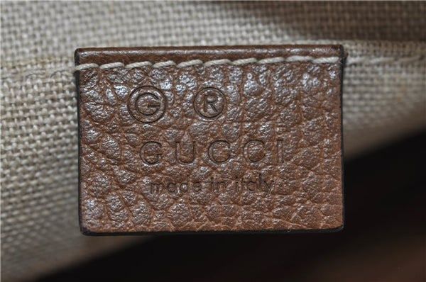 Authentic GUCCI Shoulder Crossbody Bag GG Canvas Leather 449413 Brown Junk 9564E