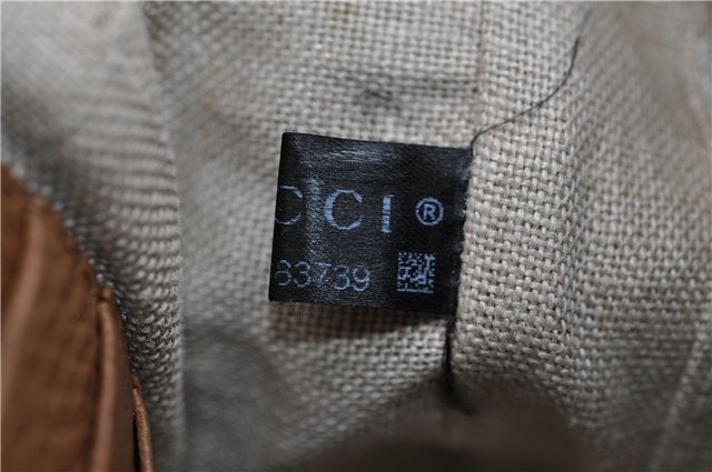 Authentic GUCCI Shoulder Crossbody Bag GG Canvas Leather 449413 Brown Junk 9564E