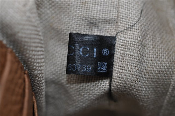 Authentic GUCCI Shoulder Crossbody Bag GG Canvas Leather 449413 Brown Junk 9564E