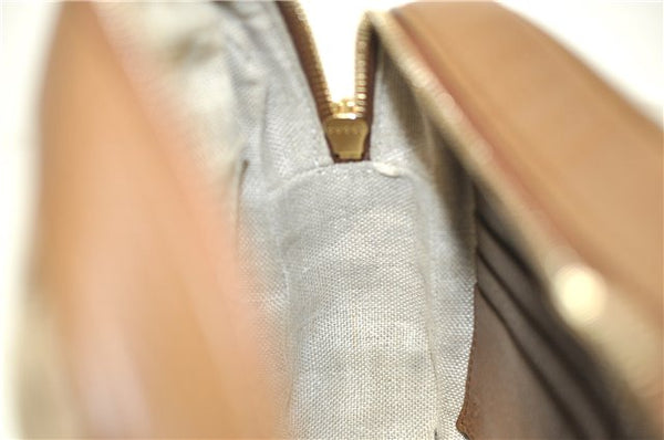 Authentic GUCCI Shoulder Crossbody Bag GG Canvas Leather 449413 Brown Junk 9564E