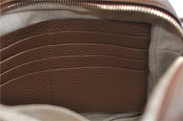 Authentic GUCCI Shoulder Crossbody Bag GG Canvas Leather 449413 Brown Junk 9564E