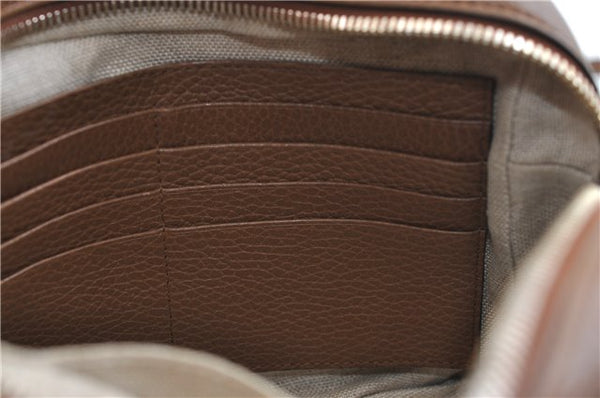 Authentic GUCCI Shoulder Crossbody Bag GG Canvas Leather 449413 Brown Junk 9564E
