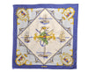 Authentic HERMES Carre 90 Scarf "Bordeaux Porte Oc?ane" Silk Blue 9565D