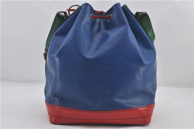 Louis Vuitton Epi Noe Tricolor Blue x Red x Green M44082 Drawstring Bag 9566E