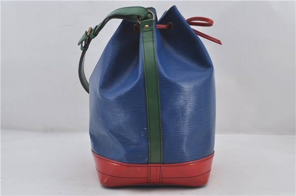 Louis Vuitton Epi Noe Tricolor Blue x Red x Green M44082 Drawstring Bag 9566E