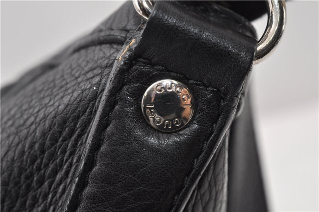 Authentic GUCCI Vintage Shoulder Cross Body Bag Leather 233329 Black 9566F