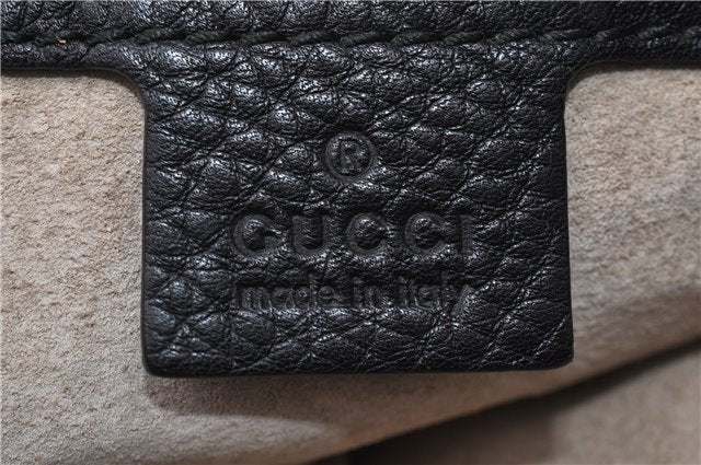 Authentic GUCCI Vintage Shoulder Cross Body Bag Leather 233329 Black 9566F