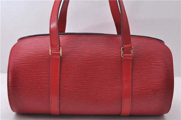 Authentic Louis Vuitton Epi Soufflot Hand Bag Red M52227 LV 9568C