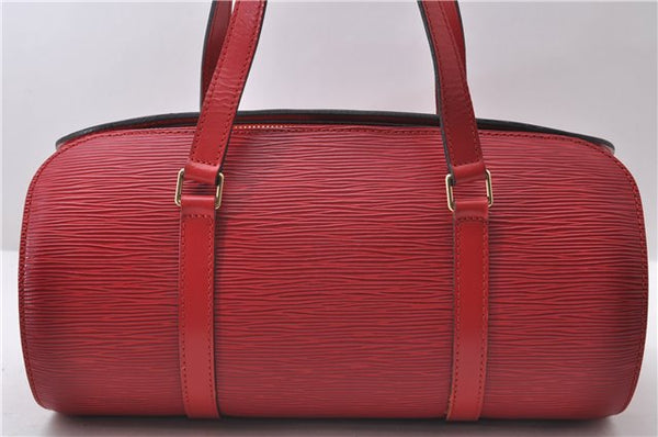 Authentic Louis Vuitton Epi Soufflot Hand Bag Red M52227 LV 9568C