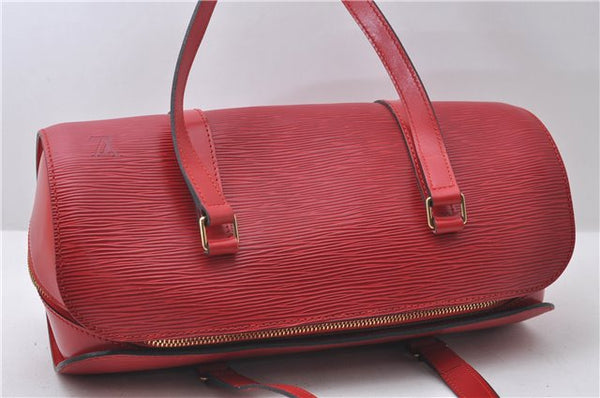 Authentic Louis Vuitton Epi Soufflot Hand Bag Red M52227 LV 9568C