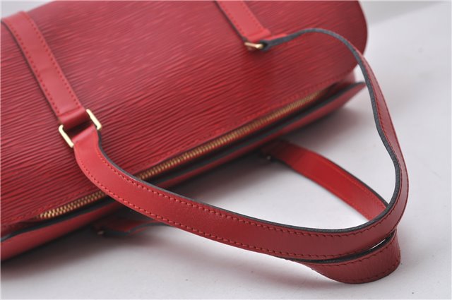 Authentic Louis Vuitton Epi Soufflot Hand Bag Red M52227 LV 9568C