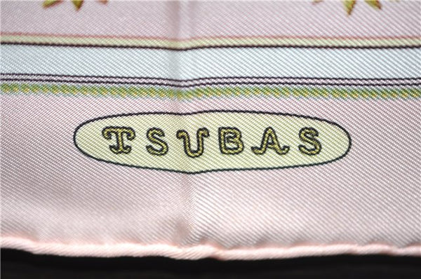 Authentic HERMES Petit Carre 40 Scarf Handkerchief "TSUBAS" Silk Pink 9568D