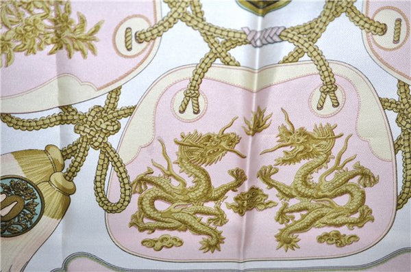 Authentic HERMES Petit Carre 40 Scarf Handkerchief "TSUBAS" Silk Pink 9568D