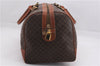 Authentic CELINE Macadam Blason Travel Boston Bag PVC Leather Brown 9568E