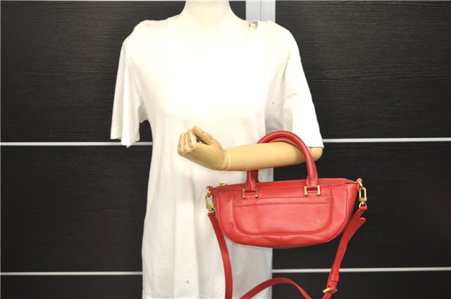 Auth Louis Vuitton Epi Dhanura PM 2Way Shoulder Hand Bag Red M5891E LV 9570C