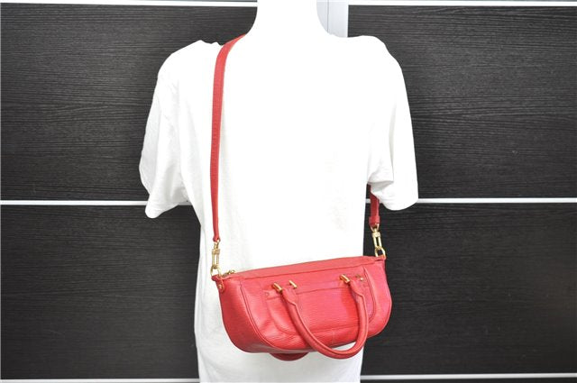 Auth Louis Vuitton Epi Dhanura PM 2Way Shoulder Hand Bag Red M5891E LV 9570C
