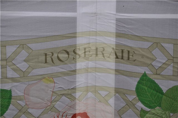 Authentic HERMES Carre 140 Scarf Stole "ROSERAIE" Silk Mousseline Pink 9575D