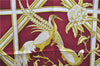 Authentic HERMES Carre 90 Scarf "Caraibes" Silk Bordeaux Red 9576D