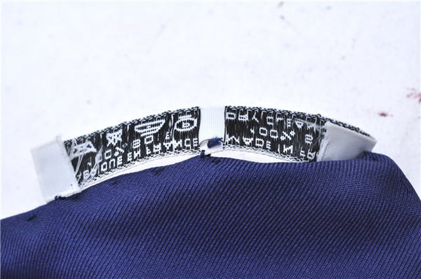 HERMES Carre 90 Scarf "parmi les fleurs je compte les heures" Silk Navy 9577D