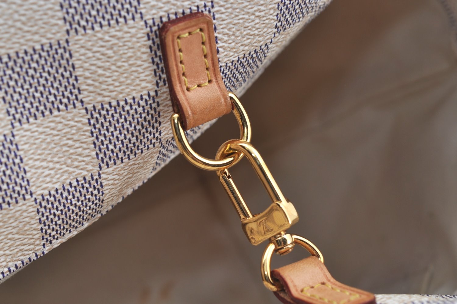 Authentic Louis Vuitton Damier Azur Cabas PM Shoulder Tote Bag N41376 LV 9578E