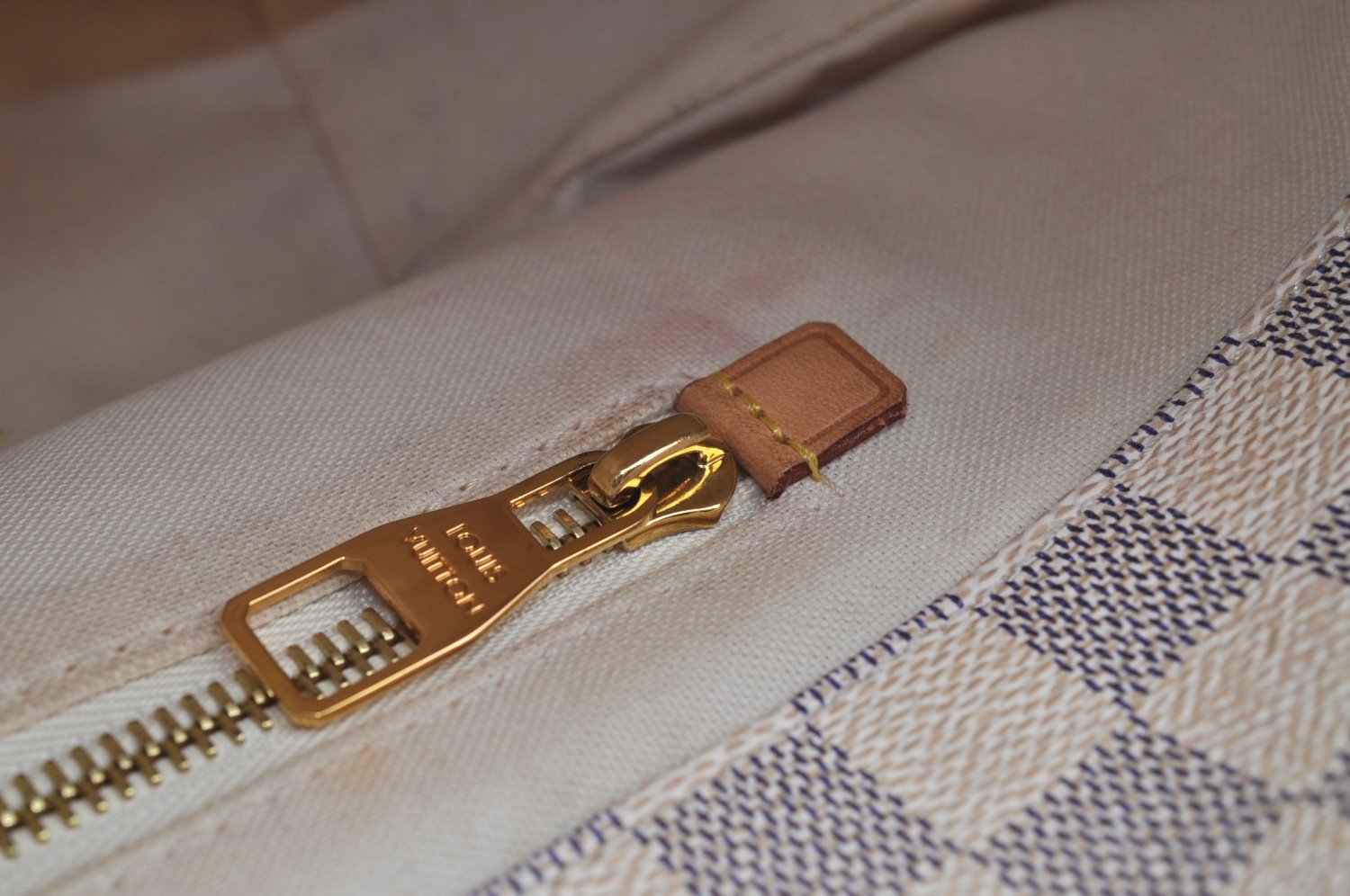 Authentic Louis Vuitton Damier Azur Cabas PM Shoulder Tote Bag N41376 LV 9578E