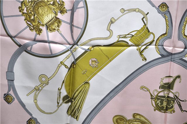 Authentic HERMES Carre 90 Scarf "SPRINGS" Silk Pink 9583D