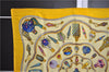 Authentic HERMES Carre 90 Scarf "Qu'importe le flacon" Silk Yellow 9584D