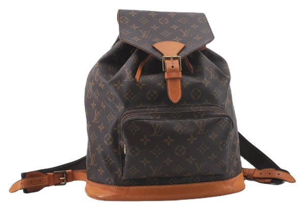 Authentic Louis Vuitton Monogram Montsouris GM Backpack M51135 LV 9585E