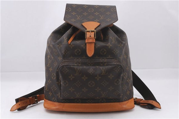 Authentic Louis Vuitton Monogram Montsouris GM Backpack M51135 LV 9585E