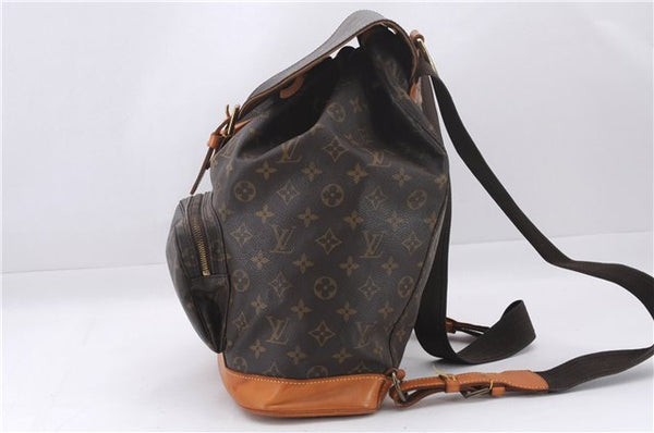 Authentic Louis Vuitton Monogram Montsouris GM Backpack M51135 LV 9585E