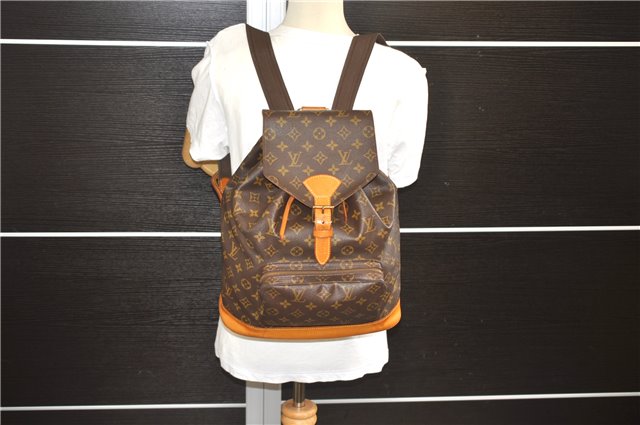 Authentic Louis Vuitton Monogram Montsouris GM Backpack M51135 LV 9585E