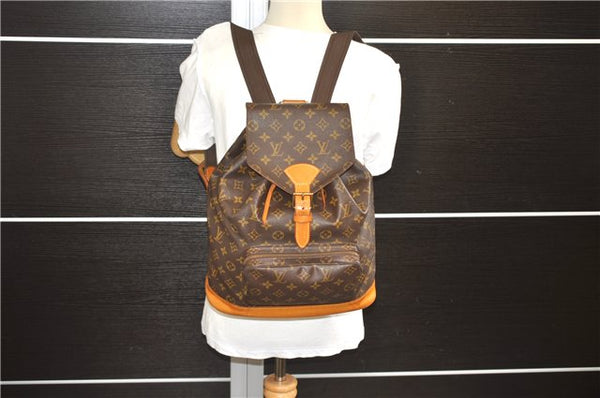 Authentic Louis Vuitton Monogram Montsouris GM Backpack M51135 LV 9585E
