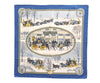 Authentic HERMES Carre 90 Scarf "I'Hiver en Poste" Silk Blue 9587D