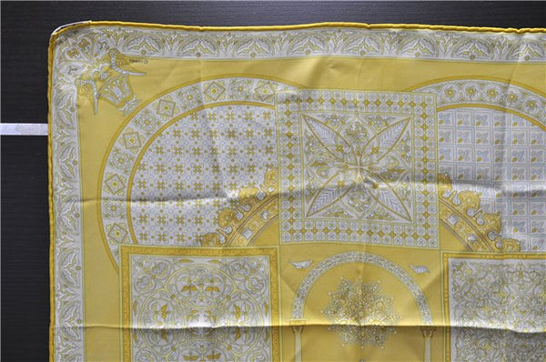 HERMES Petit Carre 40 Scarf Handkerchief "CIELS BYZANTINS" Silk Yellow 9589D