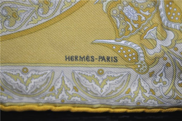 HERMES Petit Carre 40 Scarf Handkerchief "CIELS BYZANTINS" Silk Yellow 9589D