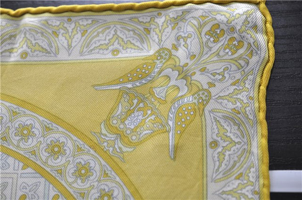 HERMES Petit Carre 40 Scarf Handkerchief "CIELS BYZANTINS" Silk Yellow 9589D