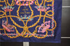 Authentic HERMES Carre 90 Scarf "LE SACRE DU PRINTEMPS" Silk Navy 9592D