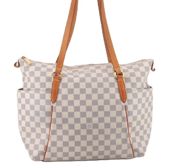 Authentic Louis Vuitton Damier Azur Totally MM Tote Bag N51262 LV 9592E