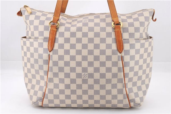 Authentic Louis Vuitton Damier Azur Totally MM Tote Bag N51262 LV 9592E