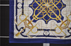 Authentic HERMES Carre 90 Scarf "Eperon d'or" Silk Blue 9593D