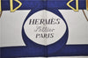 Authentic HERMES Carre 90 Scarf "Eperon d'or" Silk Blue 9593D