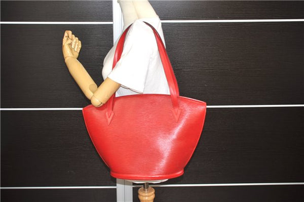 Authentic Louis Vuitton Epi Saint Jacques Shopping Shoulder Bag M52267 Red 9594E