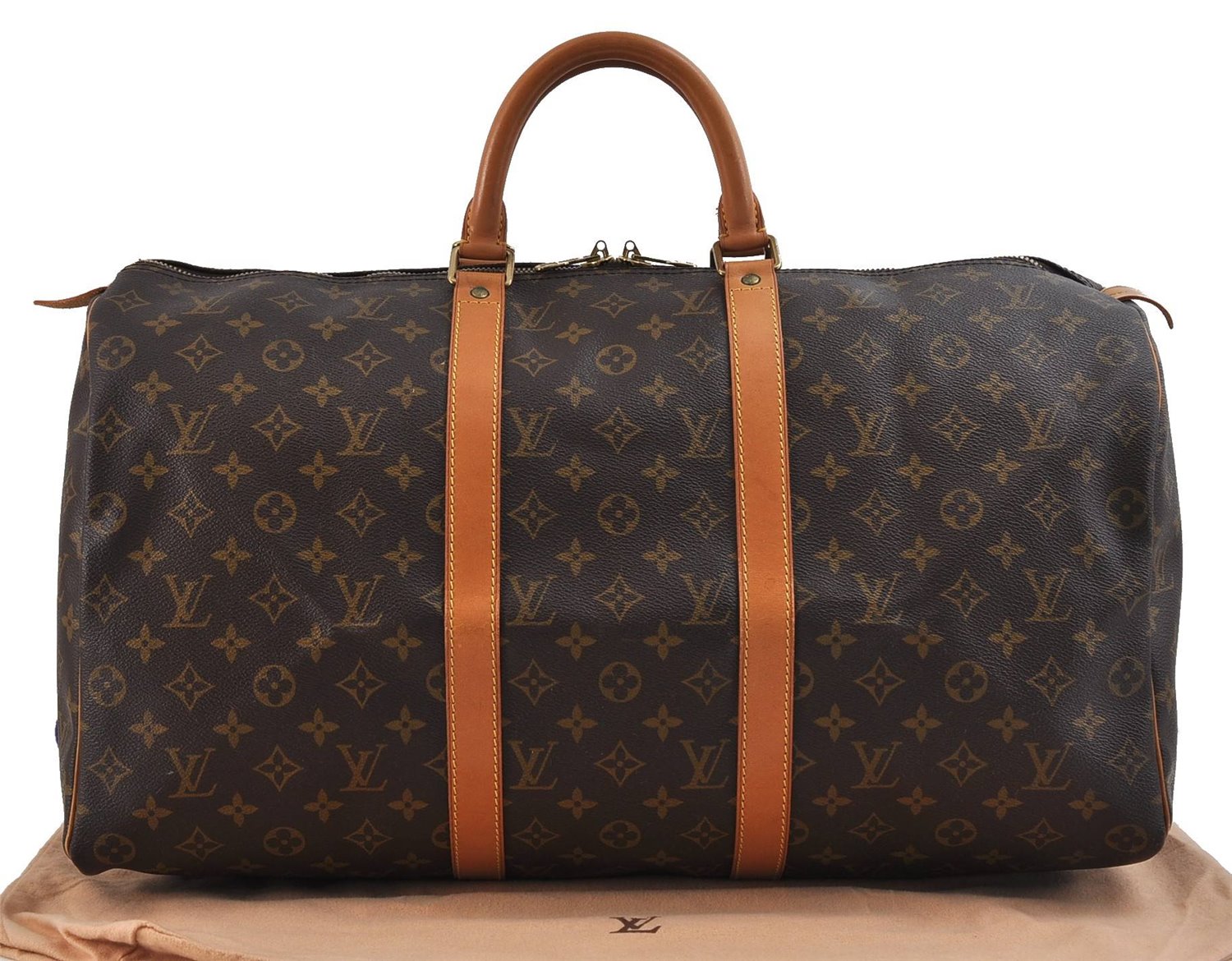 Authentic Louis Vuitton Monogram Keepall 50 Boston Bag M41426 LV 9595C