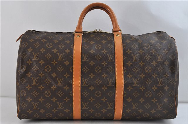 Authentic Louis Vuitton Monogram Keepall 50 Boston Bag M41426 LV 9595C